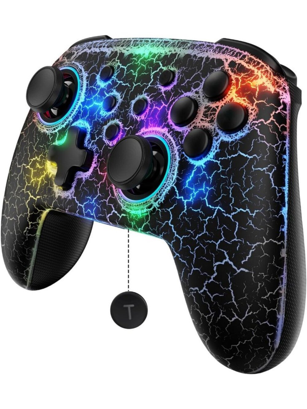 Wireless Hall Effect Controller for Nintendo Switch - No Deadzone, Turbo, LED